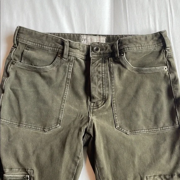 Free People Olive Green Cargo Pants - Picture 1 of 6